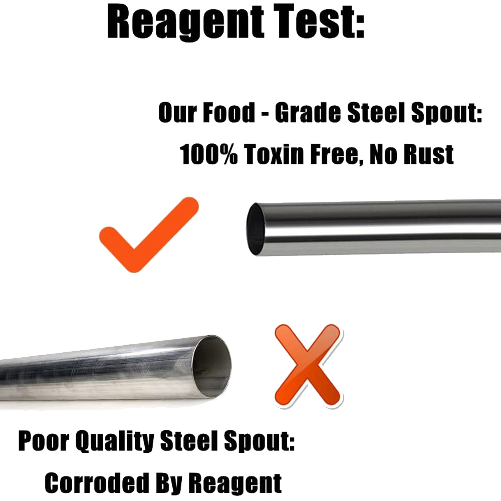 Speed Pourer Cap - ที่รินสแตนเลส ABNL, ที่รินแบบเร็ว, ที่รินขวดเหล้า และจุกปิดแบบเรียวสำหรับน้ำส้มสายชู, แถมฟรีฝาปิดกันฝุ่นแบบปิดผนึก