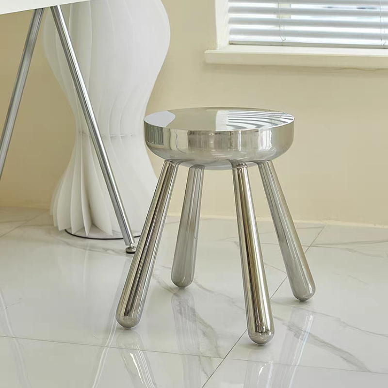Home Bar Seating - เก้าอี้สแตนเลสสไตล์นอร์ดิก เก้าอี้ทานอาหารดีไซน์สร้างสรรค์ เก้าอี้บาร์ เก้าอี้พักผ่อน เก้าอี้โซฟา เก้าอี้เปลี่ยนรองเท้า