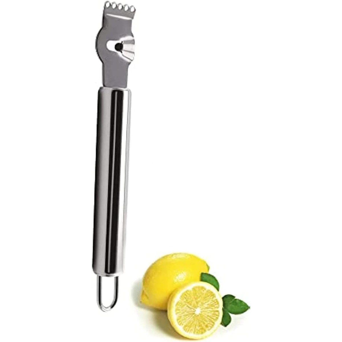 Peeler Channel Knife - ที่ขูดเปลือกมะนาว/ที่คว้านผลไม้ สแตนเลส พร้อมใบมีดแบบช่อง สำหรับปอกเปลือกส้มและผลไม้ตระกูลส้ม อุปกรณ์ขูดเปลือกในครัว