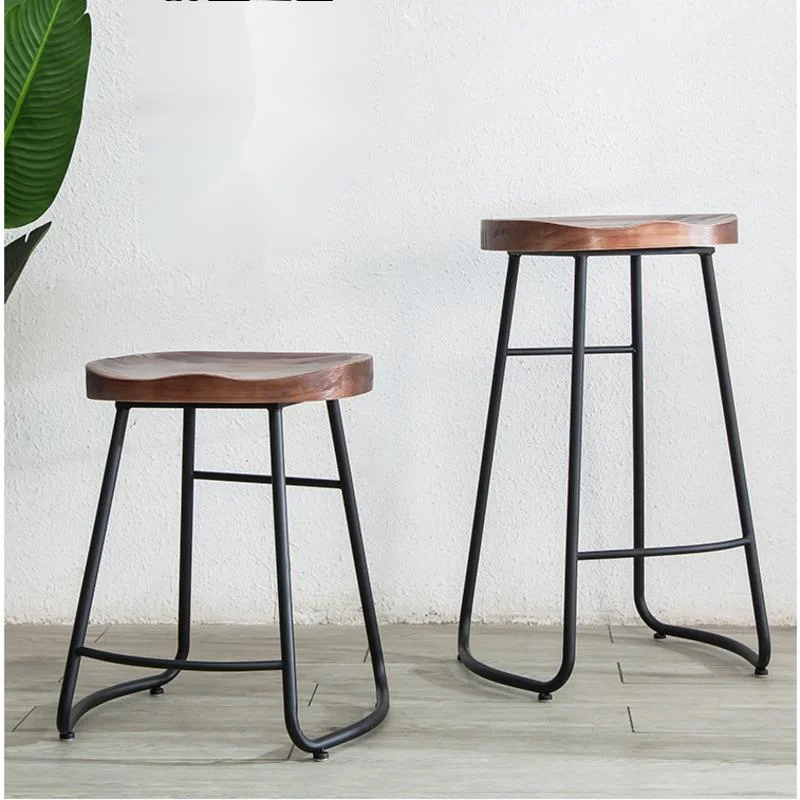 Home Bar Seating - เก้าอี้บาร์เหล็กสไตล์โมเดิร์นเรียบง่าย, เก้าอี้เคาน์เตอร์ขาสูง, เก้าอี้ไม้เนื้อแข็งสำหรับห้องครัว, เฟอร์นิเจอร์อเนกประสงค์สำหรับใช้ในบ้าน