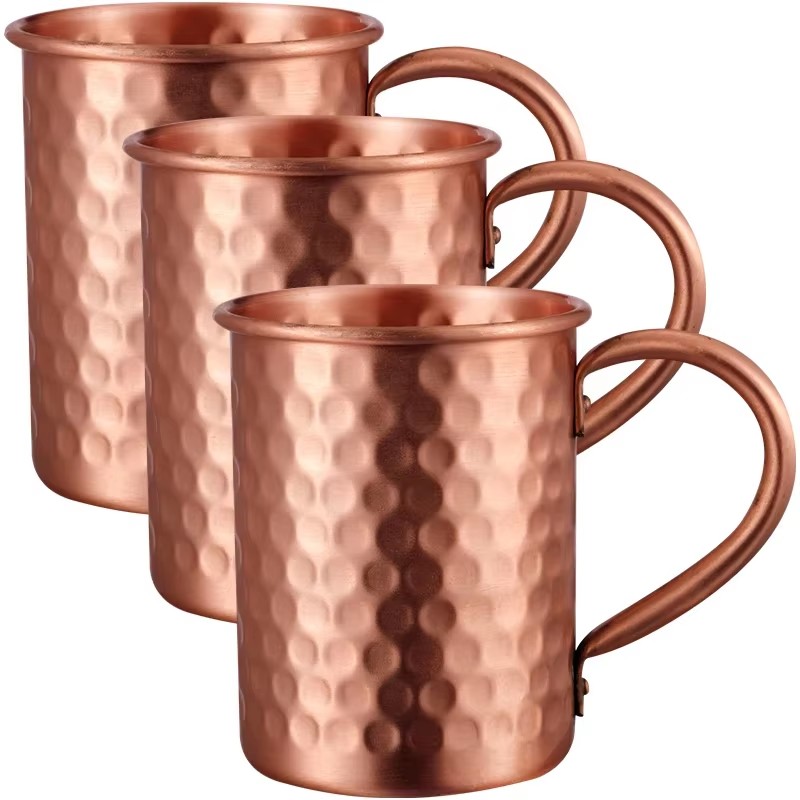 Mule Copper Mug - แก้วมอสโกมิวล์ทองแดงแท้ 100% 1/2/3/4 ชิ้น แก้วเบียร์ทองแดงทนทาน แก้วกาแฟ