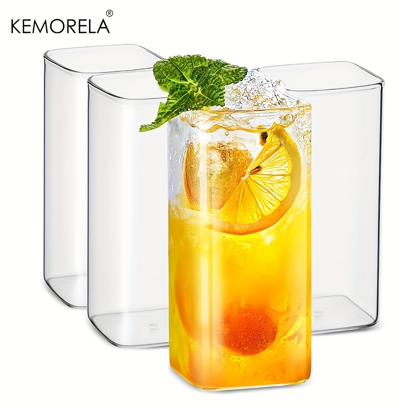 Highball Glass Set - 4ชิ้นแก้วถ้วยดื่มน้ำแก้วสูงบาง15ออนซ์/19ออนซ์ cangkir kaca ใสสูงสำหรับน้ำผลไม้เครื่องดื่มเบียร์และค็อกเทล