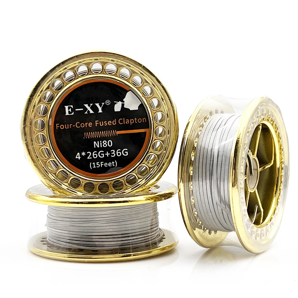 Jigger Double Sided - ลวด Ni80 26กรัม36GA 15ฟุตแคลตันหลอมคู่สี่แกนจิ๊กขดลวดความร้อนที่สามารถสร้างใหม่ได้สำหรับเครื่องมือที่สร้างขึ้นใหม่ได้ RDA RBA