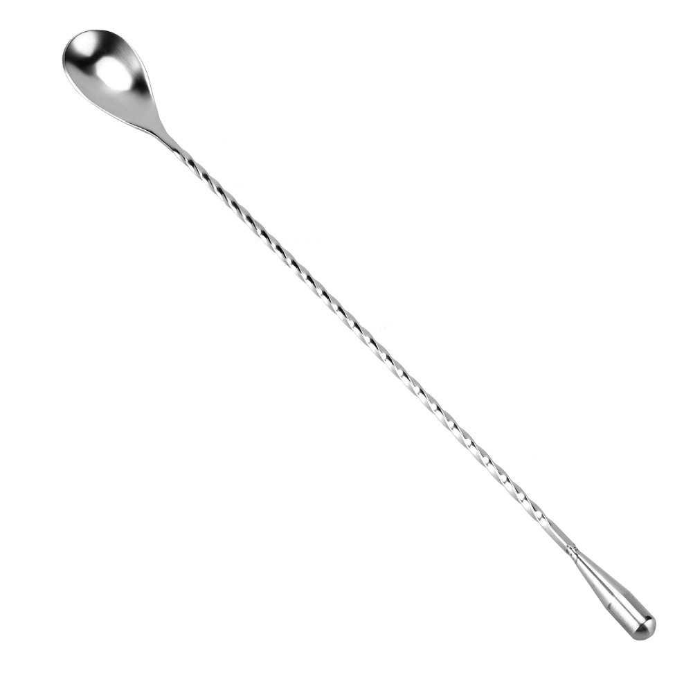 Bar Spoon Twisted - ช้อนบาร์สแตนเลสด้ามยาว ช้อนผสมค็อกเทล ช้อนคนเครื่องดื่มแบบเกลียว สำหรับไวน์ กาแฟ ชา