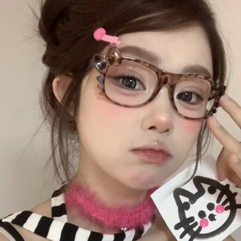 Old Fashioned Glass - แว่นตาคาวาอี้สไตล์เรโทรอนิเมะ KtEyewear อุปกรณ์ตกแต่ง Y2k กรอบการ์ตูนไม่มีเลนส์ แฟชั่นสำหรับสาวๆ