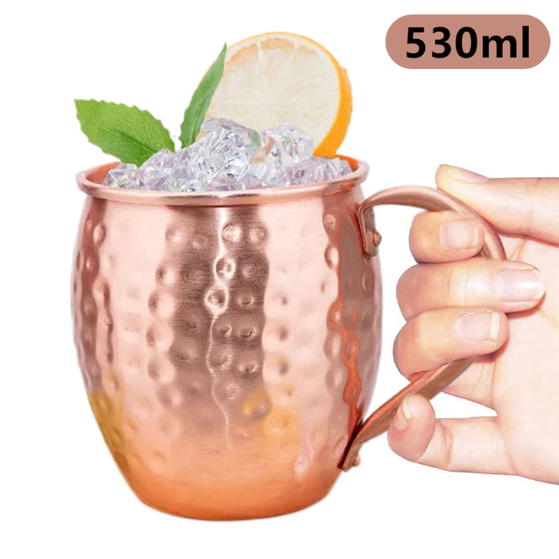 Mule Copper Mug - แก้วมอสโกมิวล์ทองแดงแท้ 100% ขนาด 530 มล. แก้วค็อกเทล