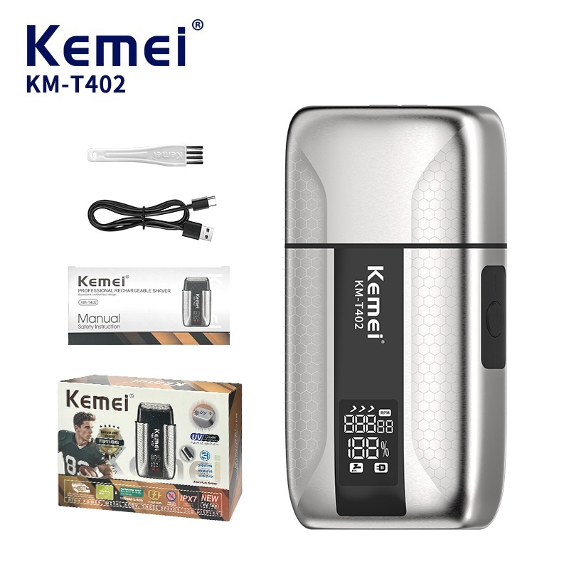 Speed Pourer Cap - เครื่องโกนหนวดไฟฟ้า Kemei T402 สำหรับช่างตัดผมมืออาชีพ กันน้ำ ใช้ได้กับผู้ชาย