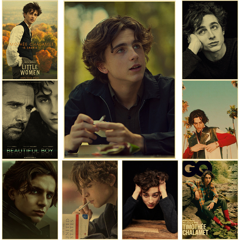 Home Bar And Theater - Timothee chalamet โปสเตอร์ภาพวาดผ้าใบย้อนยุคพิมพ์โปสเตอร์บ้านบาร์คาเฟ่ภาพยนตร์ตกแต่งโรงละครศิลปะความงามภาพวาดติดผนัง