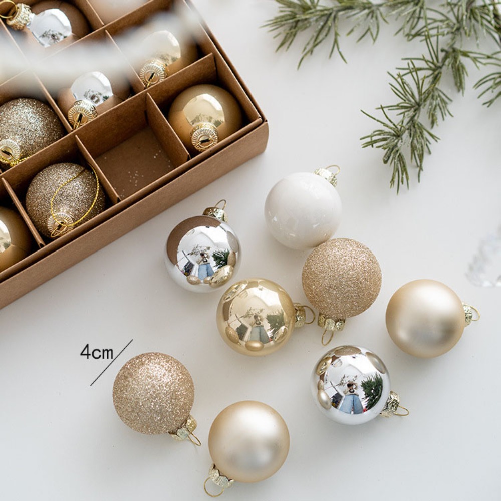 Highball Glass Set - ชุดลูกบอลคริสต์มาสแก้วคุณภาพสูง 25 ชิ้น สีชมพู แดง ทอง