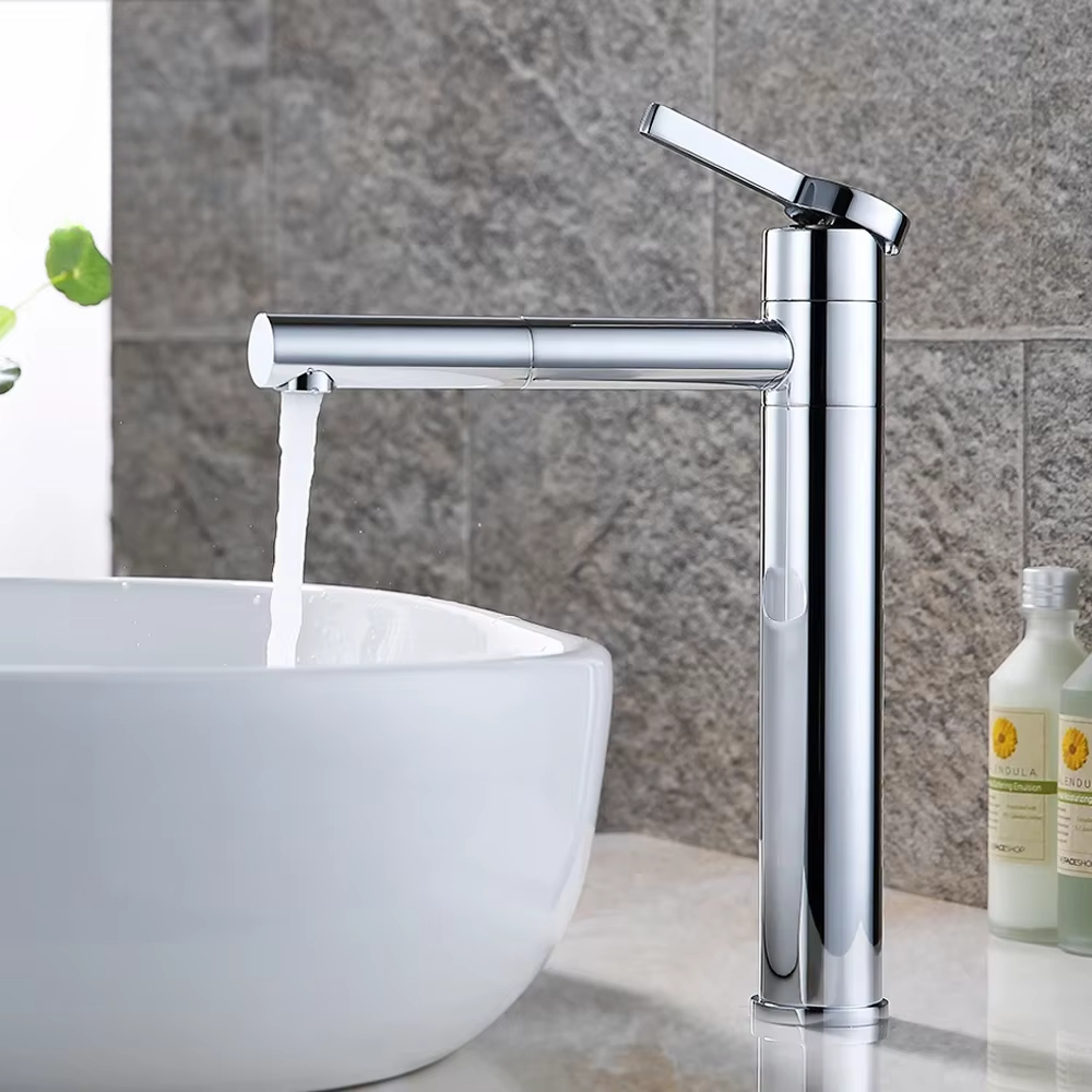 Home Bar Sink - ก๊อกน้ำอ่างล้างหน้าแบบทันสมัย ก๊อกน้ำทองเหลืองสำหรับอ่างล้างหน้าแบบวางบนเคาน์เตอร์ ก๊อกผสมแบบหมุนได้ ติดตั้งบนเคาน์เตอร์ อุปกรณ์เสริมก๊อกน้ำอ่างล้างหน้า