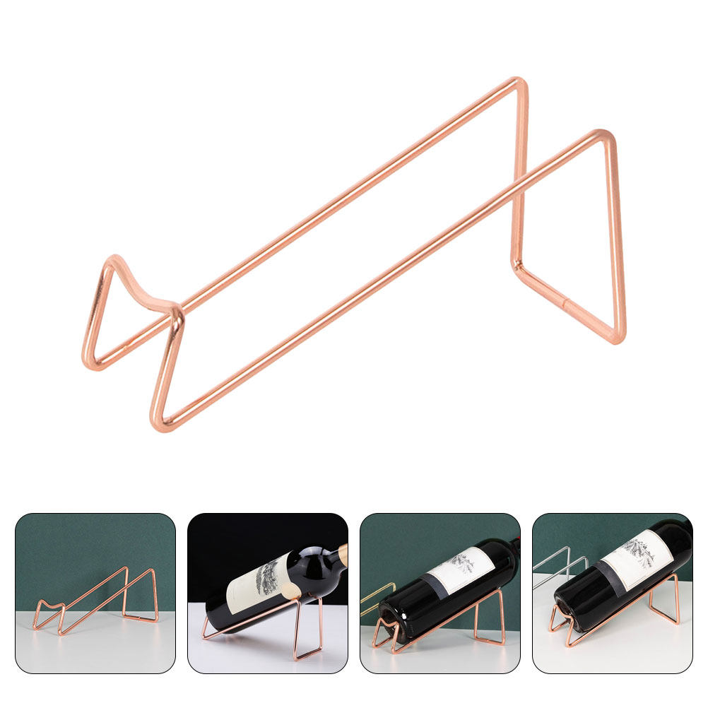 Home Bar Stand - ที่วางไวน์เหล็กแบบมินิมอลสำหรับขวดเดียว ชั้นวางไวน์โลหะแข็งแรงมั่นคงสำหรับตกแต่งและจัดระเบียบบาร์ในครัวหรือบ้าน