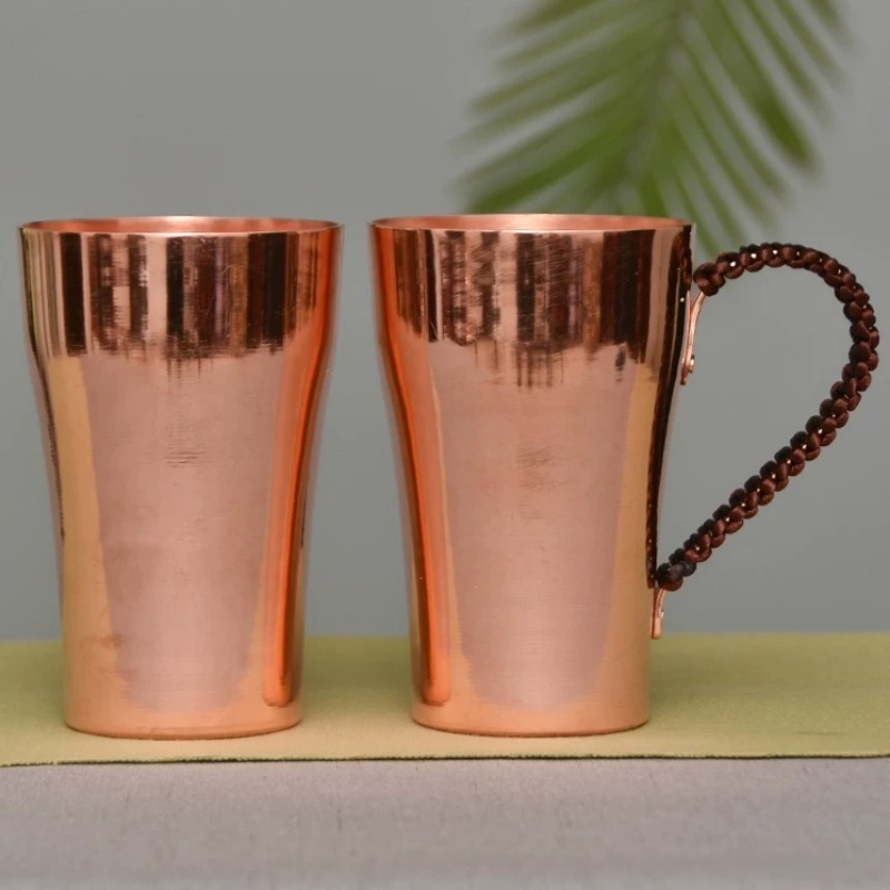 Mule Copper Mug - Handcrafted ทองแดงบริสุทธิ์เบียร์นมแก้วสานจับหนาน้ํามอสโก Mule 400 ml ถ้วยขนมหวาน