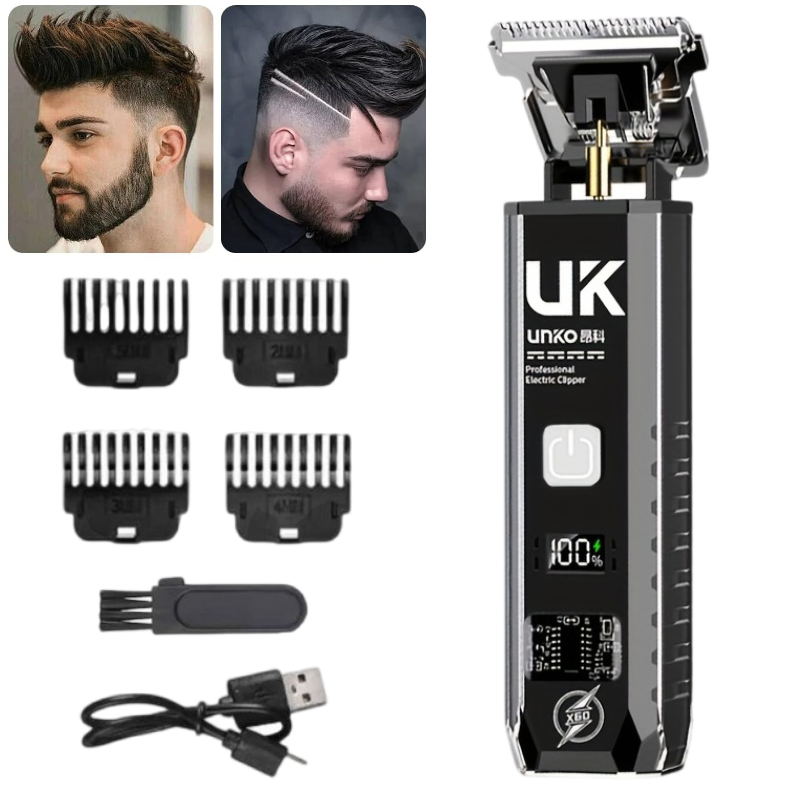 Home Barbershop - เครื่องตัดขนหนวดไฟฟ้า T9 แบบไร้สายสำหรับผู้ชาย พร้อมหวี 4 ขนาด