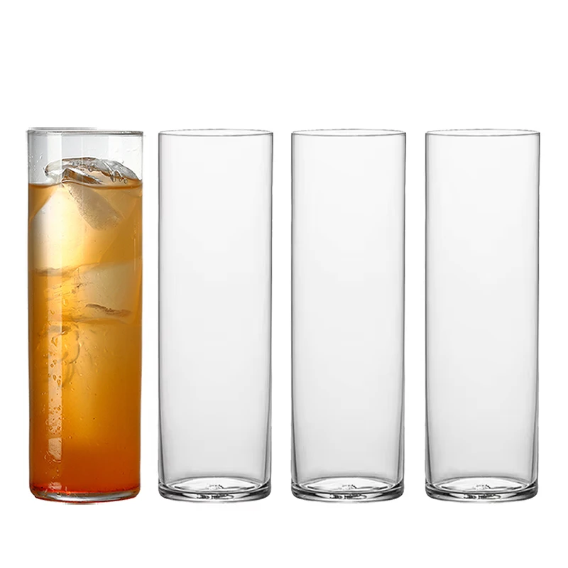 Highball Glass Set - แก้วไฮบอลคริสตัลน้ำหนักเบาพิเศษ 4 ชิ้น สำหรับน้ำผลไม้ เบียร์ และค็อกเทล