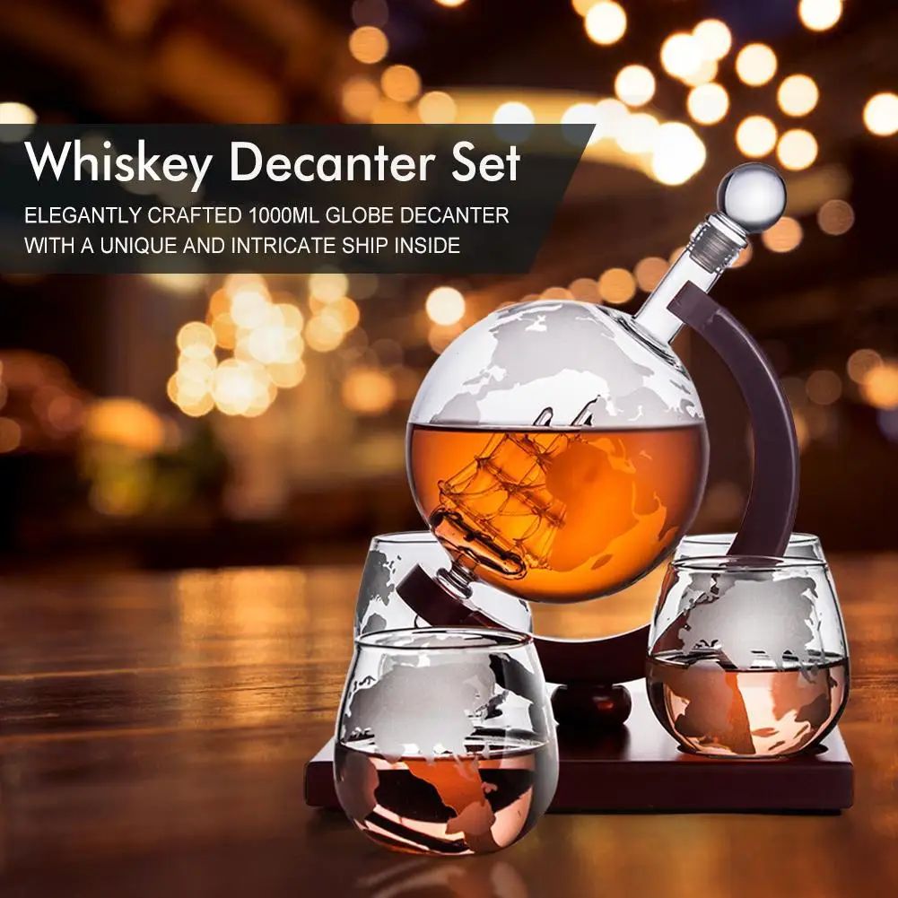 ชุดขวดเหล้าวิสกี้ทรงโลกขนาด 85 - Decanter Globe Set บทวิจารณ์และราคา