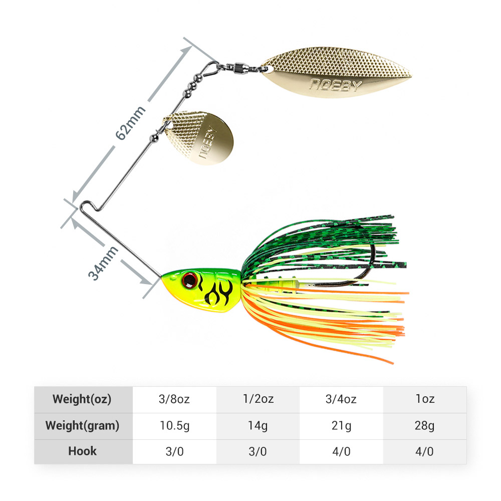 Noeby Spinnerbait 10.5G 14G 21 - Jigger Double Sided บทวิจารณ์และราคา