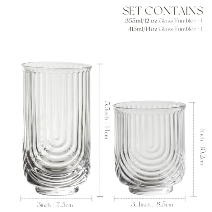 แก้วค็อกเทลอาร์ตเดโค แก้วน้ำแบ - Highball Glass Set บทวิจารณ์และราคา