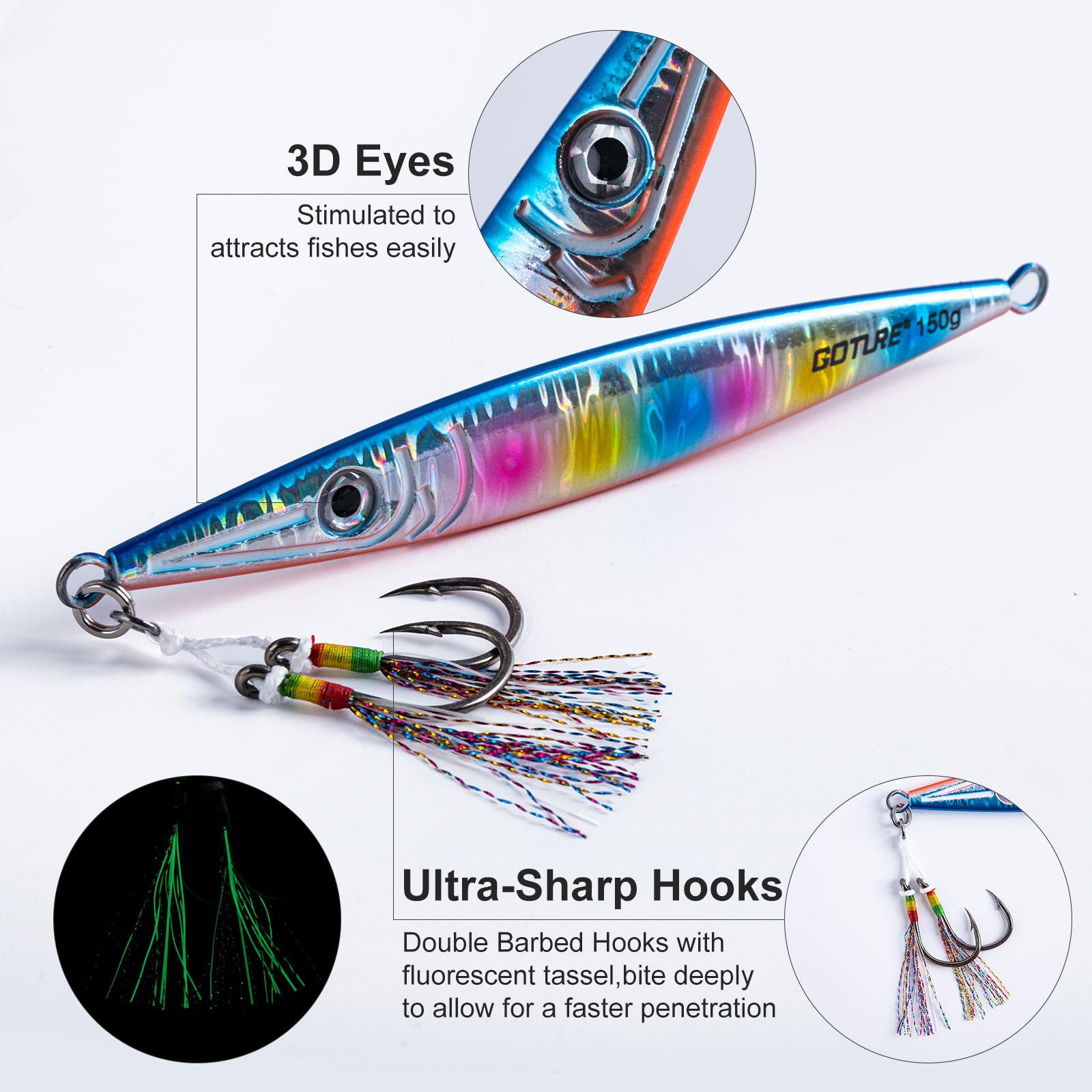 Goture Luminous Fast Sinking J - Jigger Double Sided บทวิจารณ์และราคา