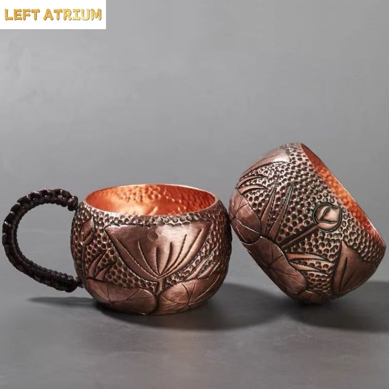 แก้วกาแฟทองแดงแท้ แกะสลักลายดอ - Mule Copper Mug บทวิจารณ์และราคา