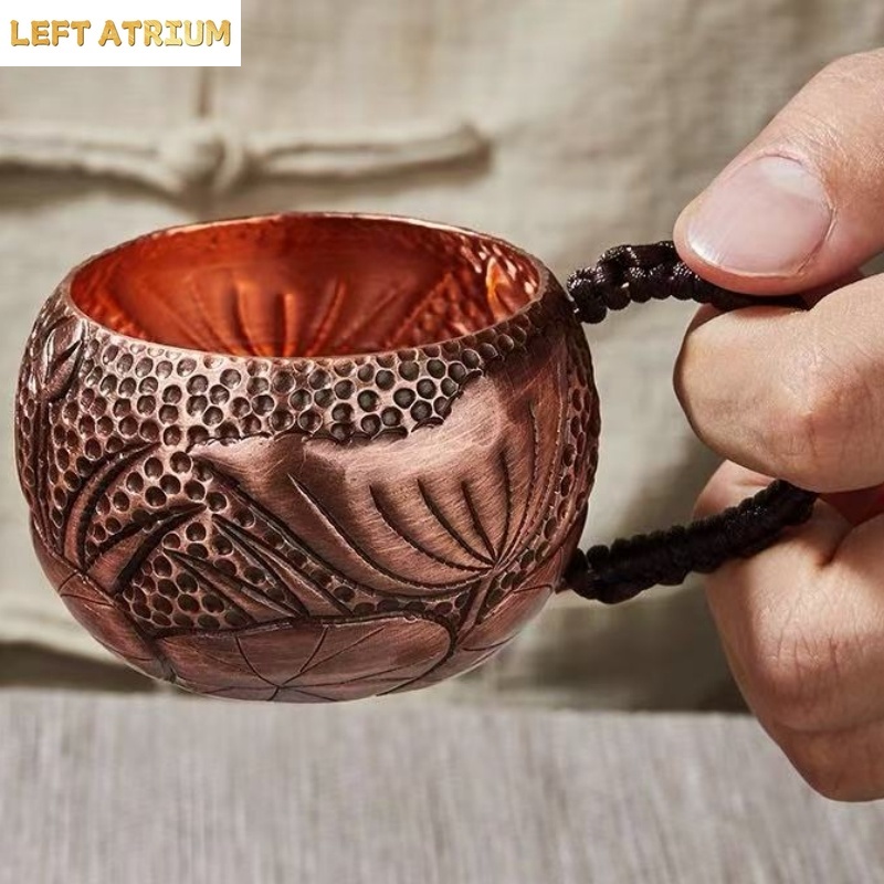 แก้วกาแฟทองแดงแท้ แกะสลักลายดอ - Mule Copper Mug บทวิจารณ์และราคา