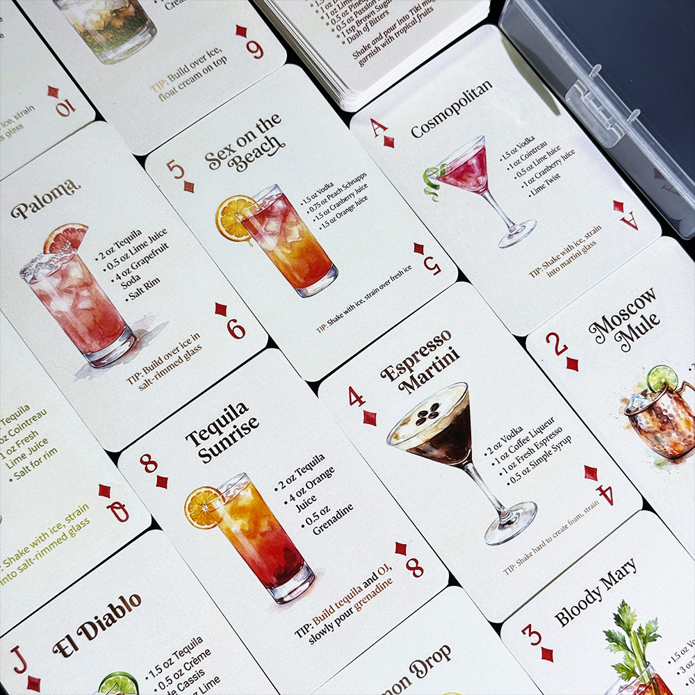 54 ใบ ไพ่สูตรค็อกเทล คู่มือบาร - Cocktail Recipe Book บทวิจารณ์และราคา