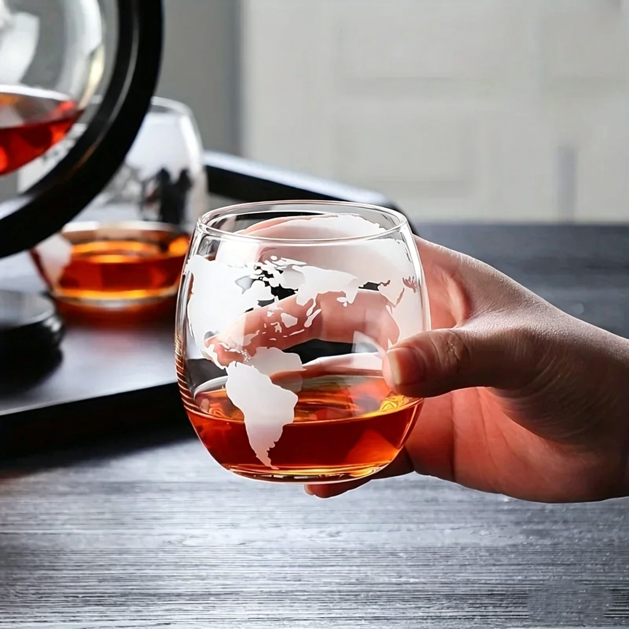 ชุดขวดเหล้าวิสกี้ทรงกลม แก้วคร - Decanter Globe Set บทวิจารณ์และราคา