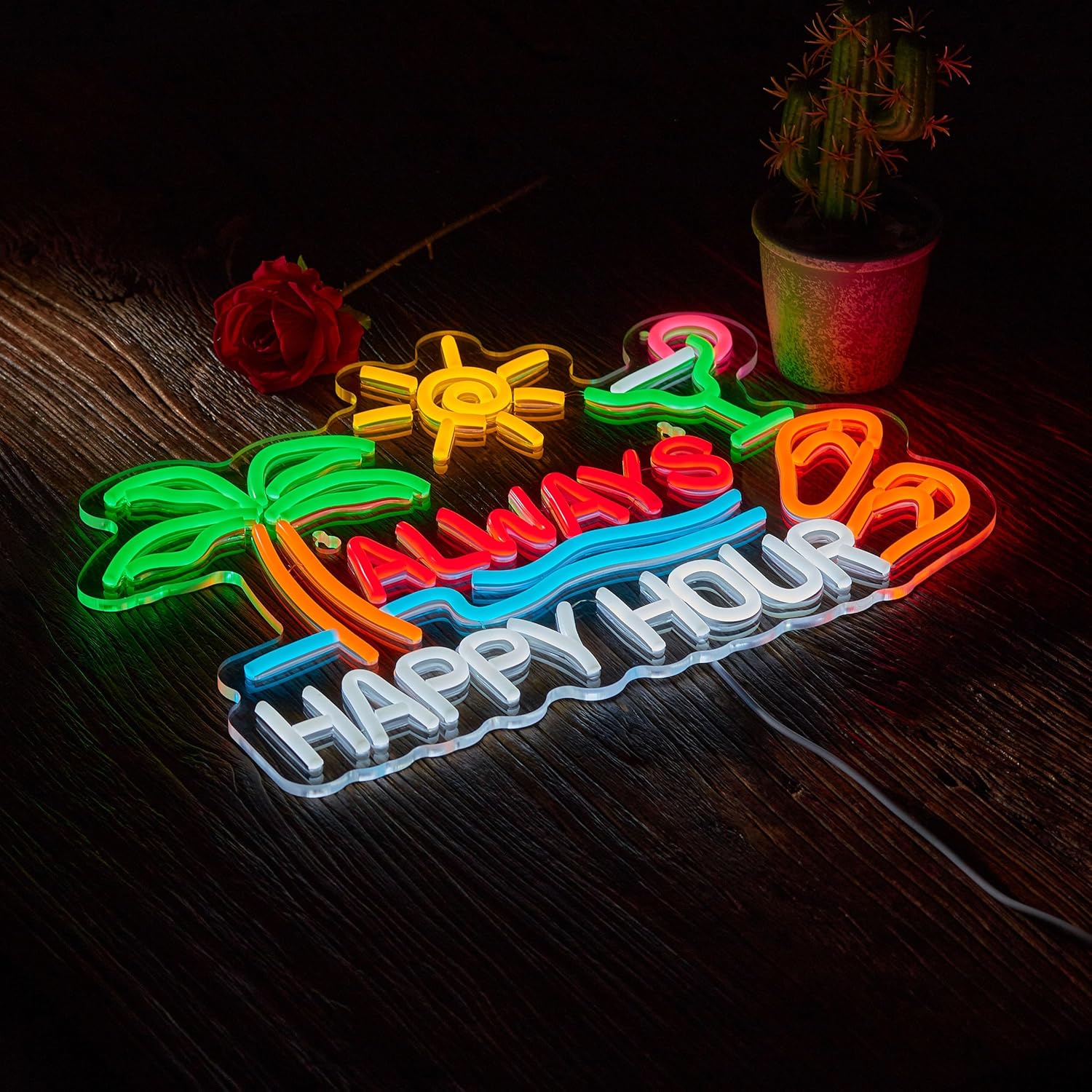 ป้ายไฟนีออน Always Happy Hour  - Home Bar Signs บทวิจารณ์และราคา