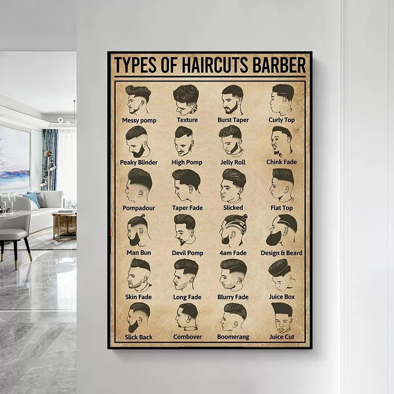 โปสเตอร์รูปทรงผมย้อนยุคสำหรับร - Home Barbershop บทวิจารณ์และราคา