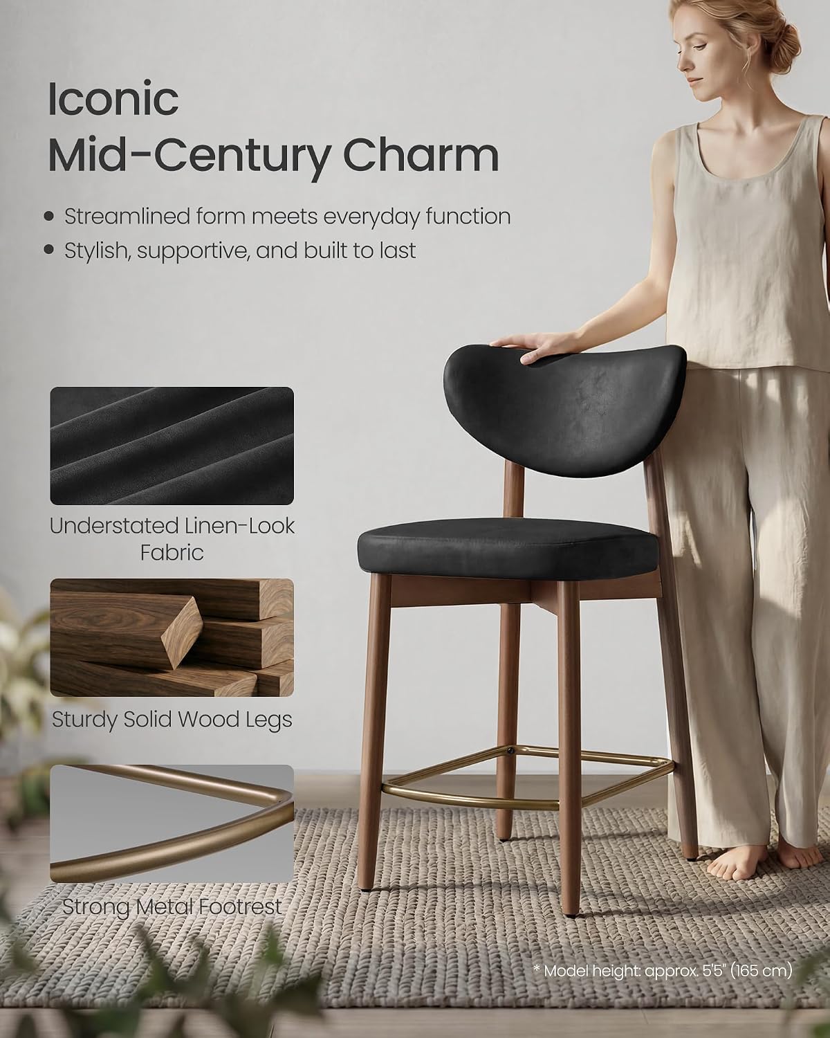 เก้าอี้บาร์ไม้สไตล์โมเดิร์นกลา - Home Bar Seating บทวิจารณ์และราคา