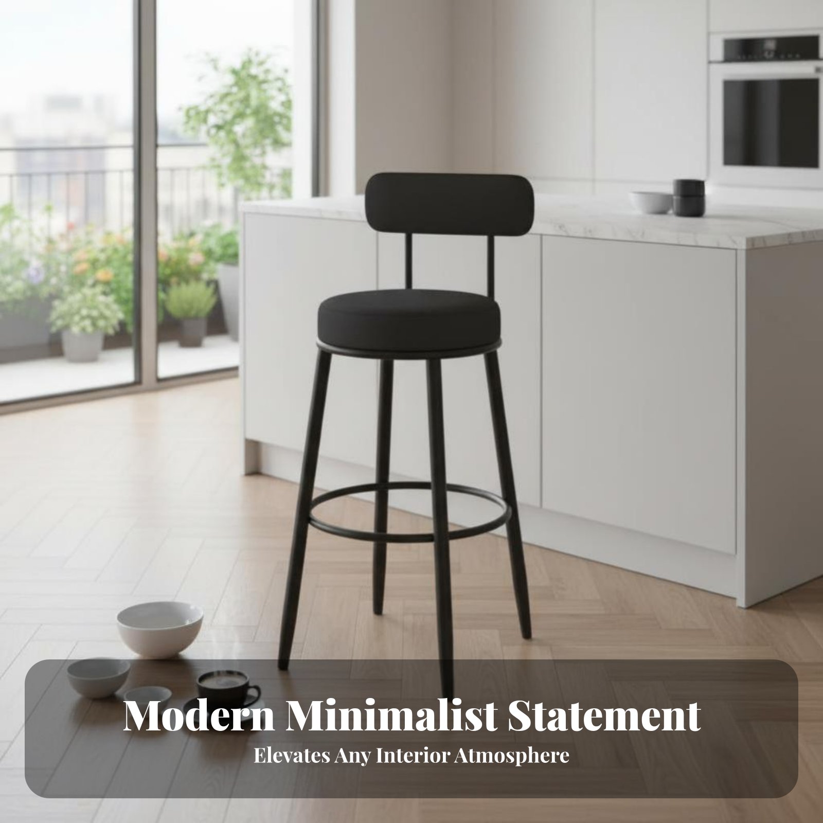 เก้าอี้บุผ้าหุ้มเบาะพร้อมพนักพ - Home Bar Seating บทวิจารณ์และราคา