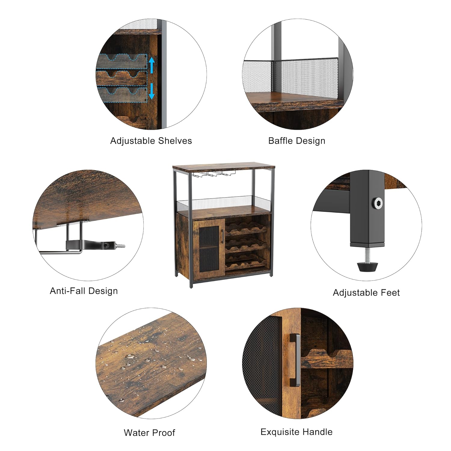 ตู้บาร์สีน้ำตาลขนาด 36 นิ้วแบบ - Home Bar Shelves บทวิจารณ์และราคา