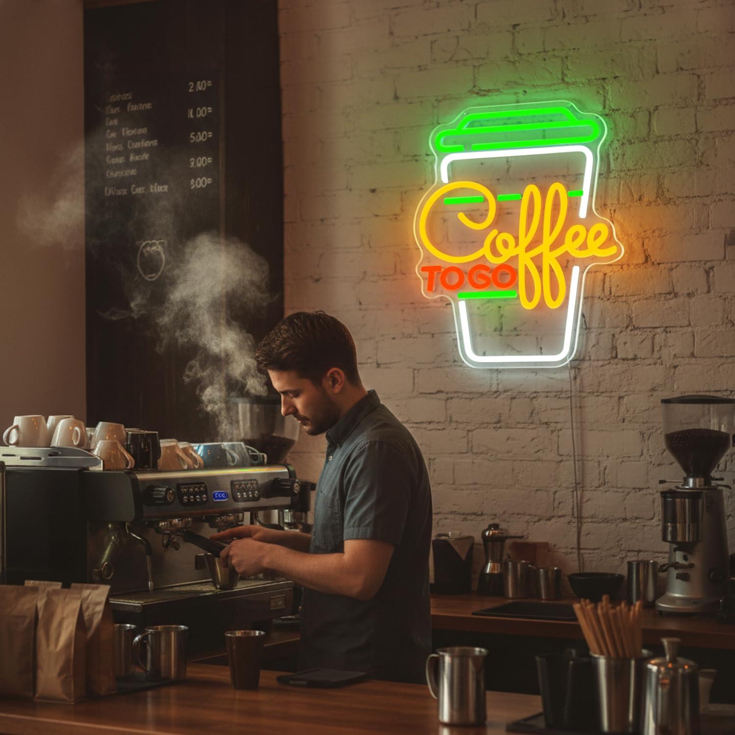 ป้ายไฟนีออนรูปกาแฟ ไฟ LED ปรับ - Home Bar Signs บทวิจารณ์และราคา