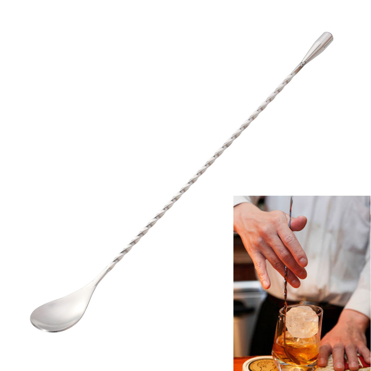 ช้อนคนค็อกเทลสแตนเลส 304 แบบเก - Bar Spoon Twisted บทวิจารณ์และราคา