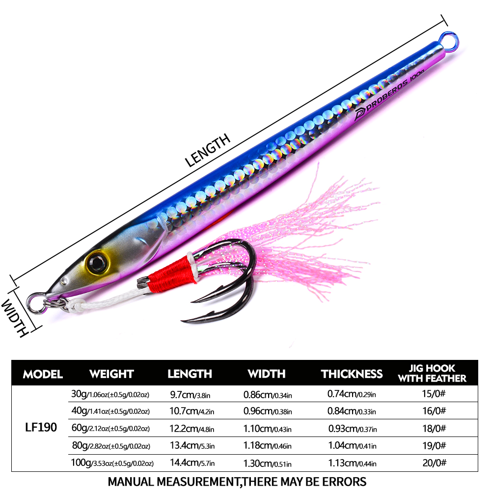 PROBEROS 30-100g Fast Sinking  - Jigger Double Sided บทวิจารณ์และราคา