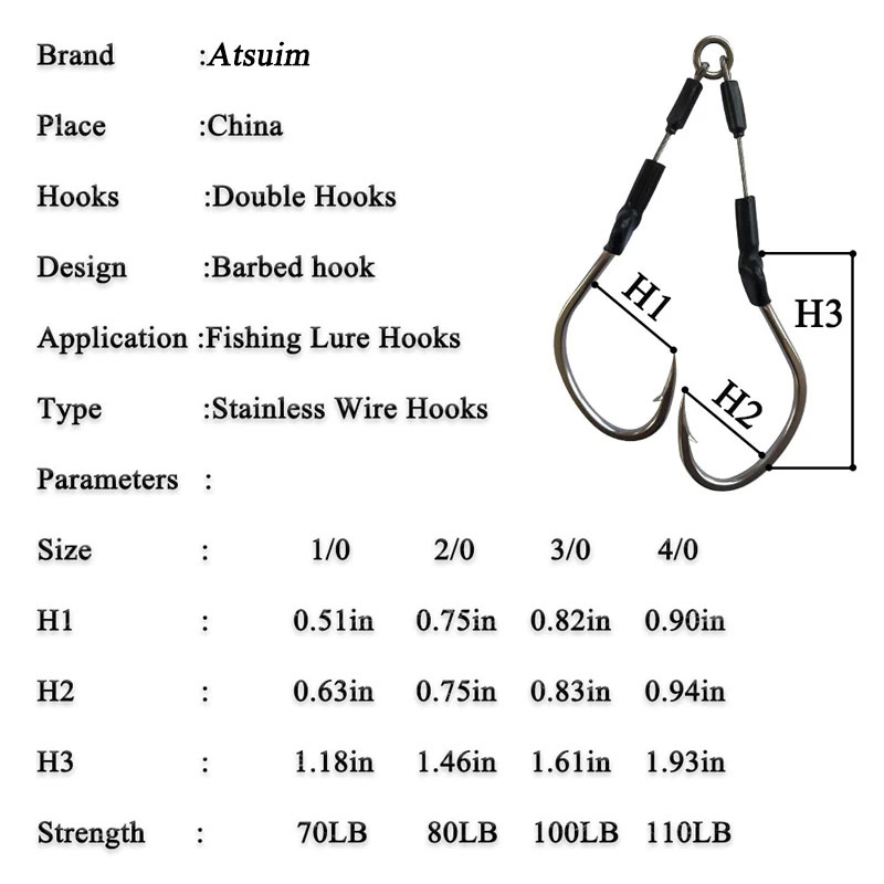 เช่น 10 คู่ Barbed Double Hook - Jigger Double Sided บทวิจารณ์และราคา