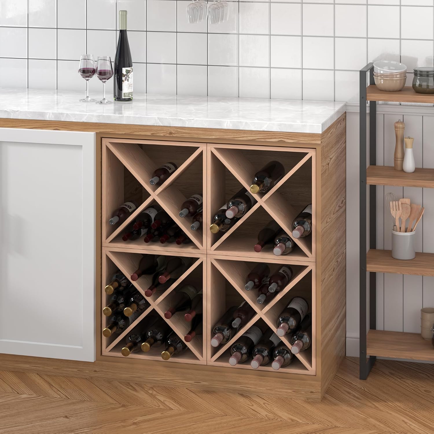ชั้นวางไวน์ 96 ขวด แบบตั้งพื้น - Home Bar Shelves บทวิจารณ์และราคา